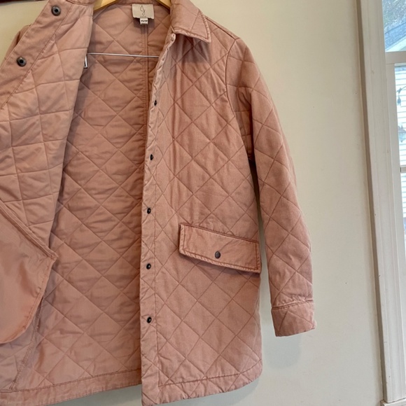 Joie | Quilted 100% Cotton Fall Barn Jacket Field Chore Coat Pastel Pink - Picture 7 of 11